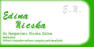 edina micska business card